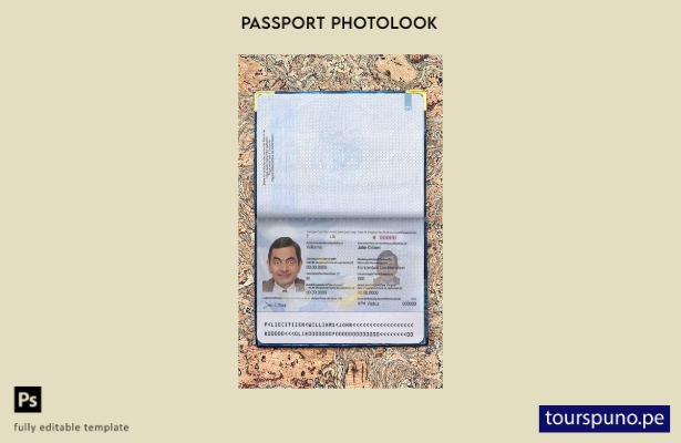 Plantilla de aspecto fotográfico del pase de Liechtenstein lista para imprimir